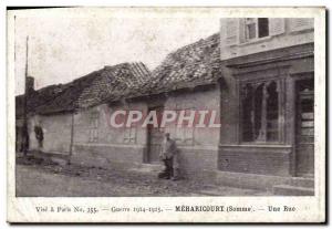 Old Postcard Meharicourt A street Militaria