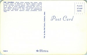 Vtg Cromo Postal Wallace Idaho Identificación Galena Plata Mine Dexter Press