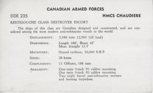 HMCS Chaudiere Restigouche Class Destroyer Canadian Armed Forces Postcard D23