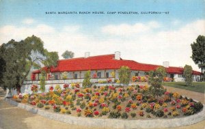 California CA   SANTA MARGARITA RANCH HOUSE~Camp Pendleton   ca1940's Postcard