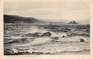 WINDERMERE ENGLAND~A STORM ON THE LAKE~PLATINO PHOTO POSTCARD