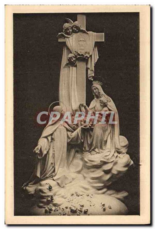 Postcard Old La Chapelle des Carmelites of Lisieux sculpts Group dominating t...