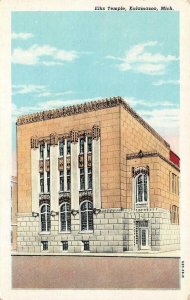 KALAMAZOO, MI Michigan   ELKS TEMPLE~Fraternal  c1940's Curteich Linen Postcard