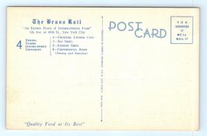 Postcard New York City The Brass Rail Restaurant English Meat Roasting Jack I7