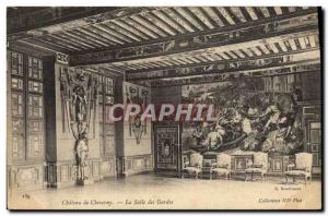 Old Postcard Cheverny Chateau De La Salle Des Gardes Epee Armor