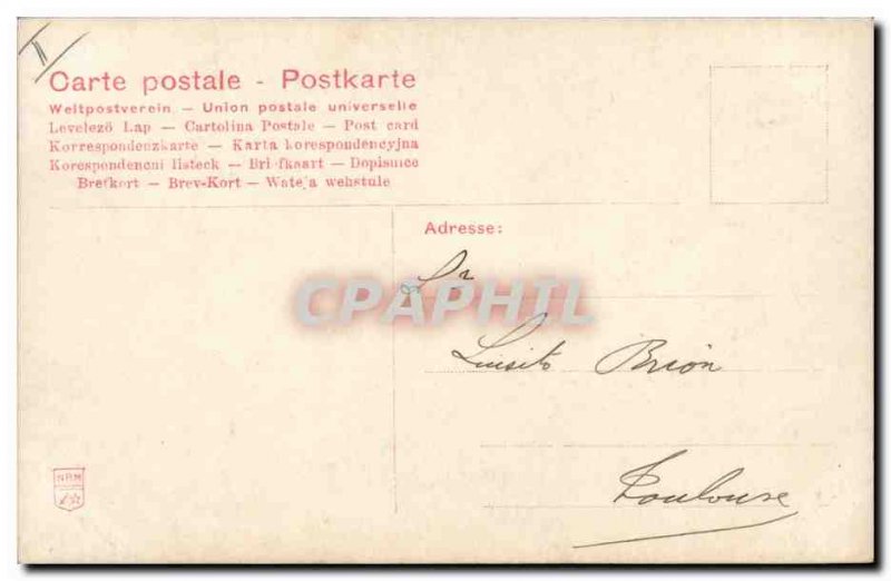 Old Postcard Fantasy Flowers Letters Letter L