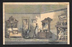 VICTORIAN TRADE CARD Faultless Wood Stoves Home Scene