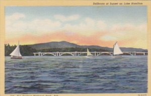 Arkansas Hot Springs Sailboats At Sunset On Lake Hamilton Curteich