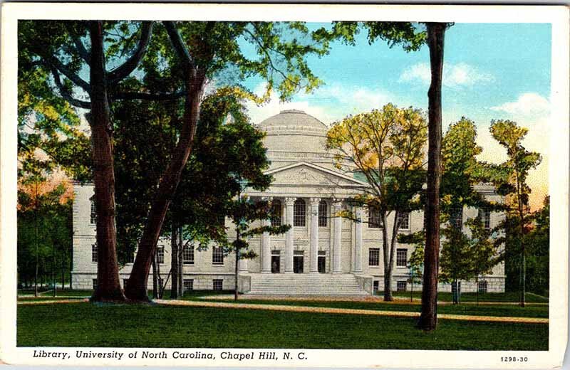 Postcard LIBRARY SCENE Chapel Hill North Carolina NC AK5012