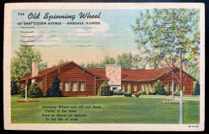 Vintage Postcard 1942 The Old Spinning Wheel Restaurant, Hinsdale, Illinois (IL)