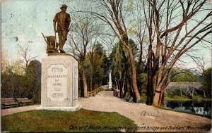 Vtg 1907 Minute Man Old North Bridge Monument Concord Massachusetts MA Postcard