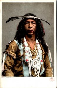 Native American Indian Man  ARROWMAKER  Ojibwe~Ojibwa? 1903 Detroit Postcard