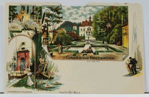 Gruss aus Hellbrunn Salzburg Multi View Vignette c1899 Postcard L8