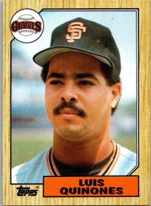 1987 Topps Baseball Card Luis Quinones San Francisco Giants sk3394