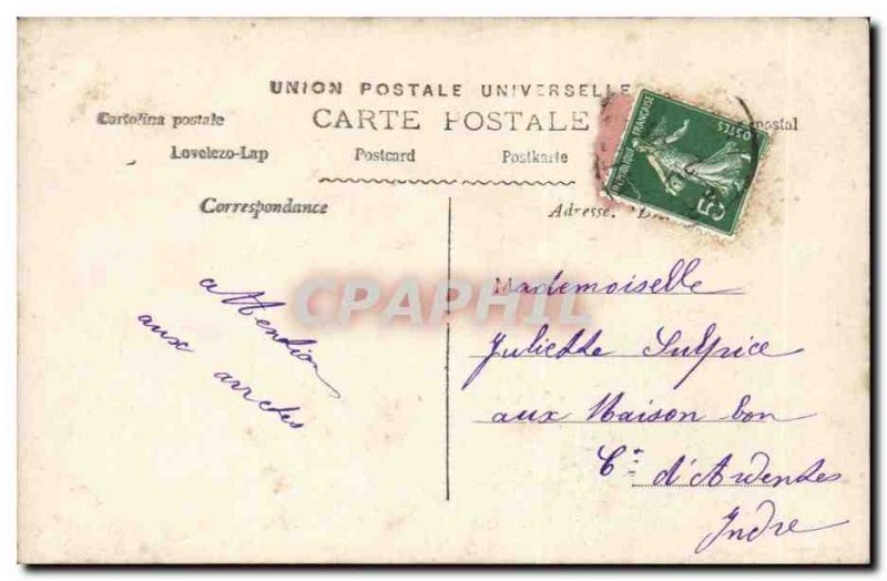 Old Postcard Fancy Man and fish