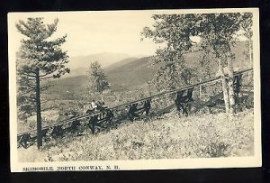 North Conway, New Hampshire/NH, B & W Photo Postcard, Skimobile On Track