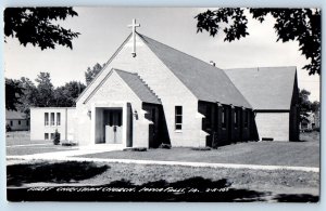 Iowa Falls Iowa IA Postcard RPPC Photo First Christian Church c1950's Vintage