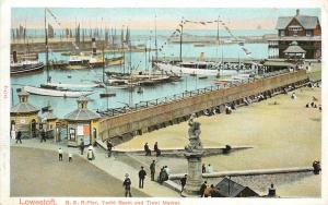 Postcard Lowestoft G.E.R. Pier Yacht Basin and Trawl Market Suffolk England UK