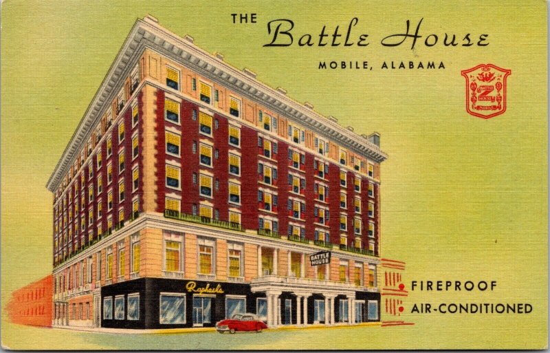 Linen Postcard The Battle House in Mobile, Alabama~1658