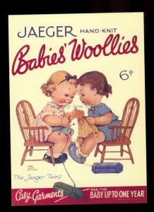 ad4052 - Jaeger Twins Babies Woolies - Lucie Attwell - Modern Advert postcard