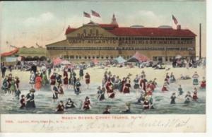 NY   NYC  CONEY ISLAND  BEACH SCENE  1905 postcard