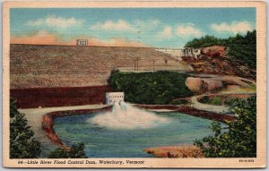 1948 Little River Flood Control Dam Waterbury Vermont Attraction Posted Postcard