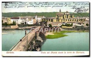 Postcard Old Cordoba Vista del Puente desde la torre de Carraola