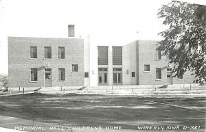 IA, Waverly, Iowa, RPPC, Memorial Hall Childrens Home, Exterior,  Cook No D-321