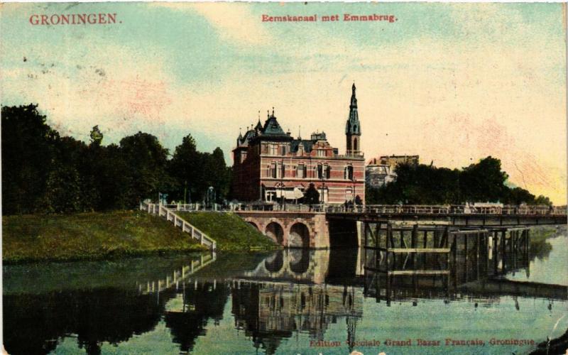 CPA AK GRONINGEN Eemskanaal met Emmabrug NETHERLANDS (604283)