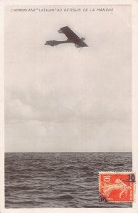 Aircraft Aviation L'Aeroplande Latham Au Dessus de Manche RPPC postcard ...