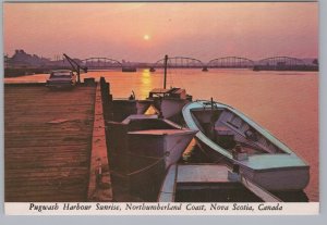 Sunrise, Highway Bridge, Harbour, Pugwash, Nova Scotia, Chrome Postcard