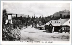 RPPC BIG BEND, BC, Canada  GAS STATION Bridge c1940s Roadside  Postcard  *