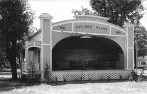 J24/ Gaylord Michigan RPPC Postcard c1940s Band Shell Building 287