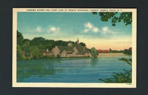 NY37 (2) Pcs. Seneca Falls Trinity Church, Keuka Park College Linen UNUSED