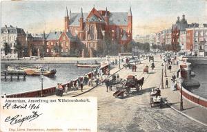 B92669 amsterdam amstebrug met willebrorduskerk chariot netherlands