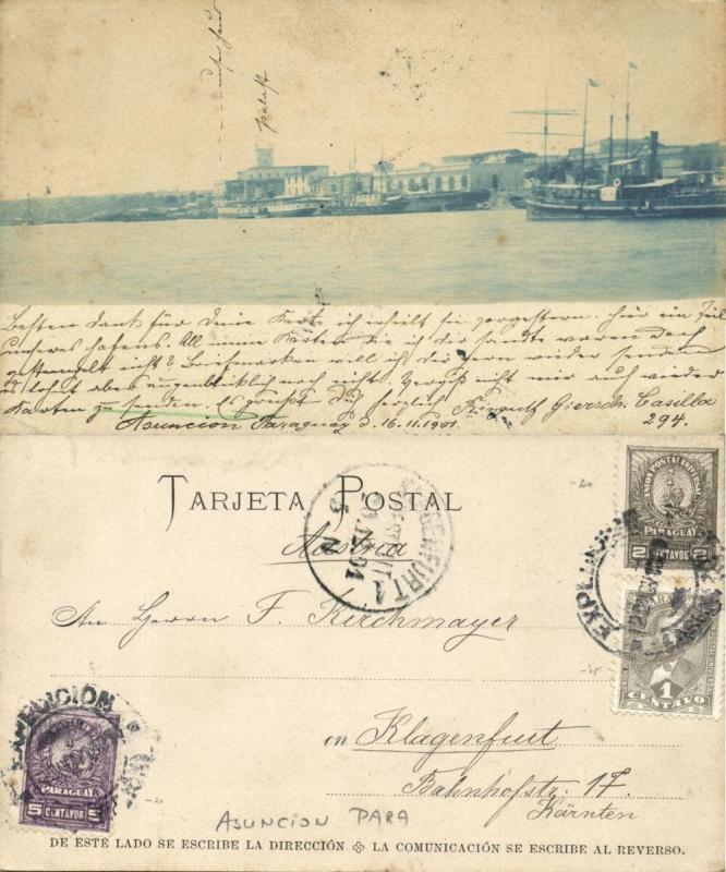 paraguay, ASUNCION, Harbour Scene, Steamers, Palacio de los López (1901) Stamps