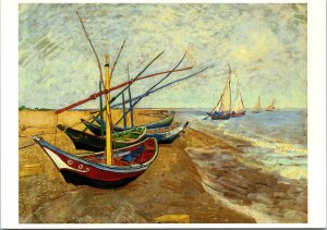 Fishing Boats on Beach Vincent Van Gogh Museum Amsterdam Postcard