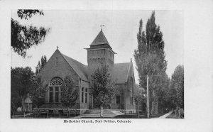 J79/ Fort Collins Colorado Postcard c1920s Methodist Church  140