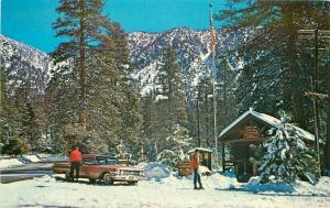 Auto Crystal Lake Resort Winter Columbia Azusa California Postcard 4408
