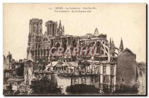 Old Postcard Reims Cathedral South East coast Militaria