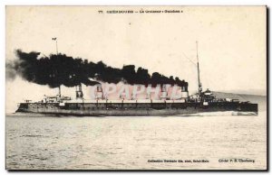 Old Postcard Boat Cherbourg cruiser Guichen
