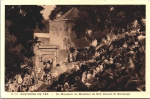 Morocco Fes A Moussem at the Marabout of Sidi Ahmed El Bernoussi Postcard 02.99