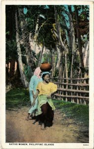 PC CPA PHILIPPINES, NATIVE WOMEN, Vintage Postcard (b19064)