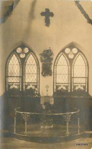 C-1910 Shamokin Pennsylvania Church Interior Swank RPPC real photo postcard 7509