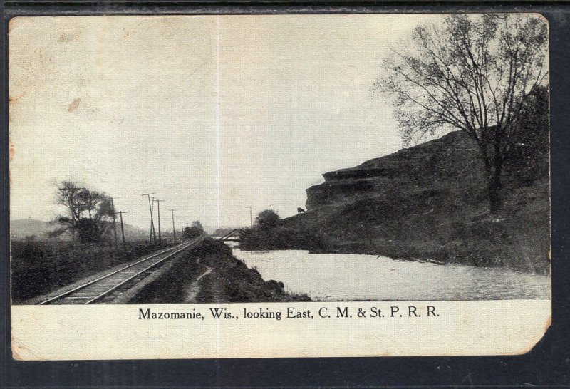 Looking East C M & St P Railroad,Mazomanie,WI BIN