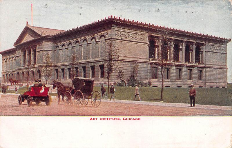 Art Institute, Chicago, Illinois, Early Postcard, Used in 1918