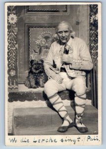 Germany Postcard Theatre Singer with Dog 1947 Vintage Posted RPPC Photo
