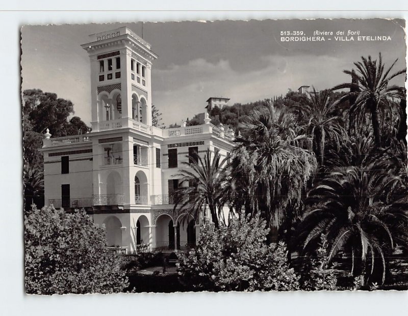 Postcard Villa Etelinda Bordighera Italy