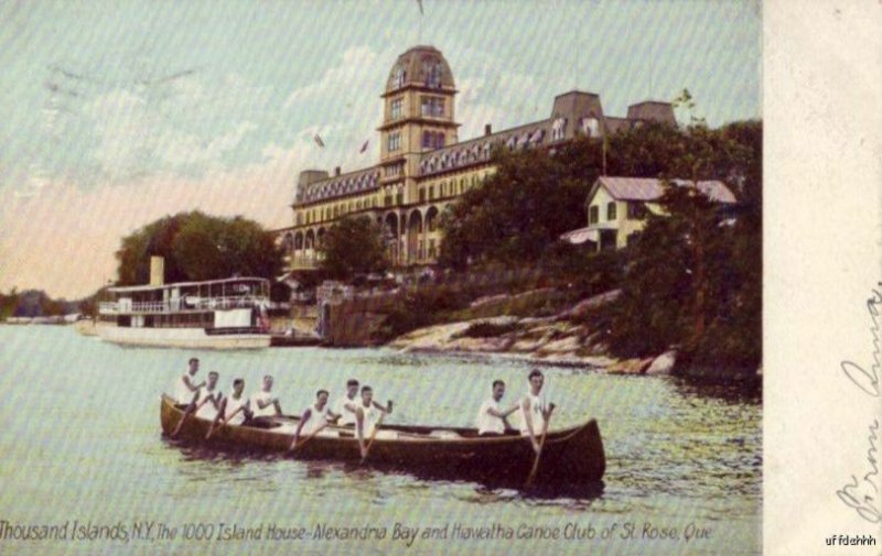 PRE-1907 THOUSAND ISLANDS, NY HIAWATHA CANOE CLUB OF ST. ROSE, QUEBEC 1906