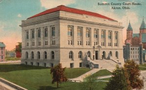 Vintage Postcard Summit Country Court House Akron Ohio L. Schartenberg & Co. Pub